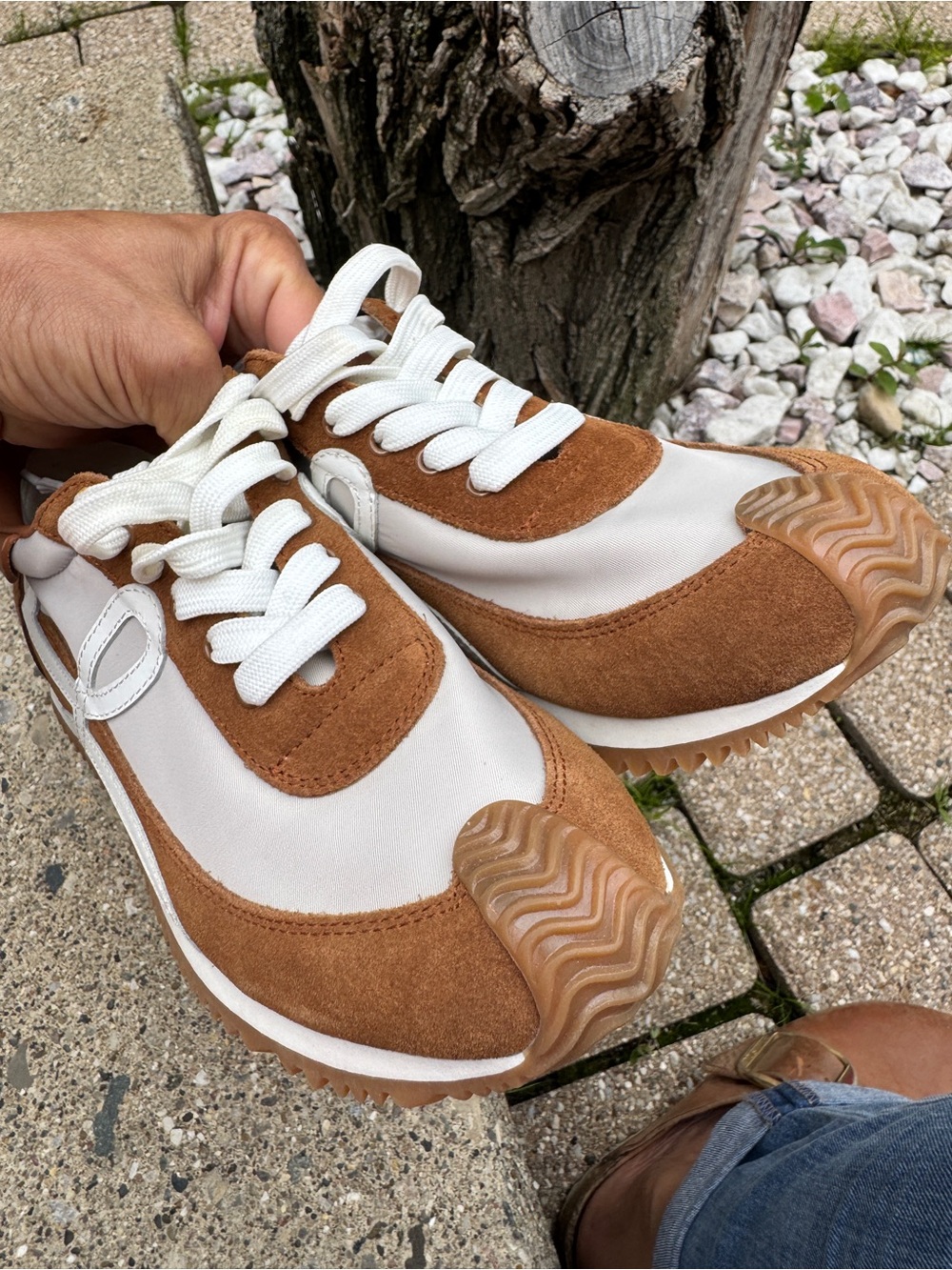 Loewe White and Tan Suede-Trim Athletic Sneakers size 38 - Picture 10 of 10